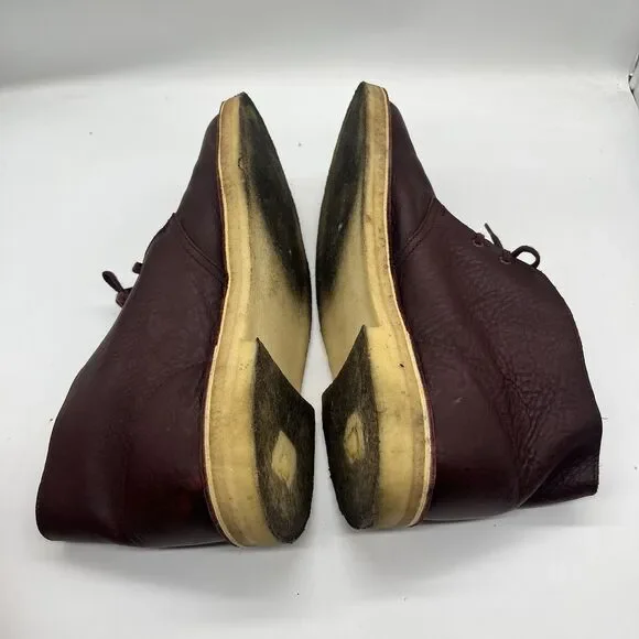 Clarks Originals Men's Desert Boot 9.5 M Burgundy Tumbled Leather 26125547 - Picture 5 of 15